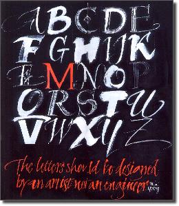Calligraphy & lettering: B & W letters sample sheet